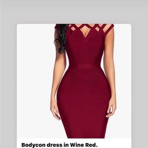 Bodycon Tight Dress- Maroon in color. Stretchy material. Very fancy yet comfy.